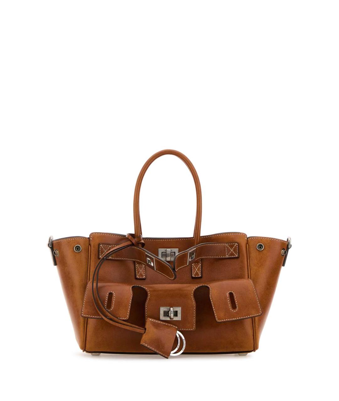 BALENCIAGA Коричневая кожаная сумка тоут, фото 1