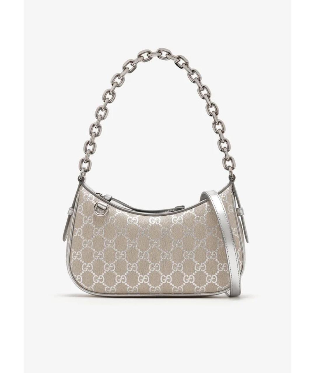 GUCCI Бежевая кожаная сумка с короткими ручками, фото 9