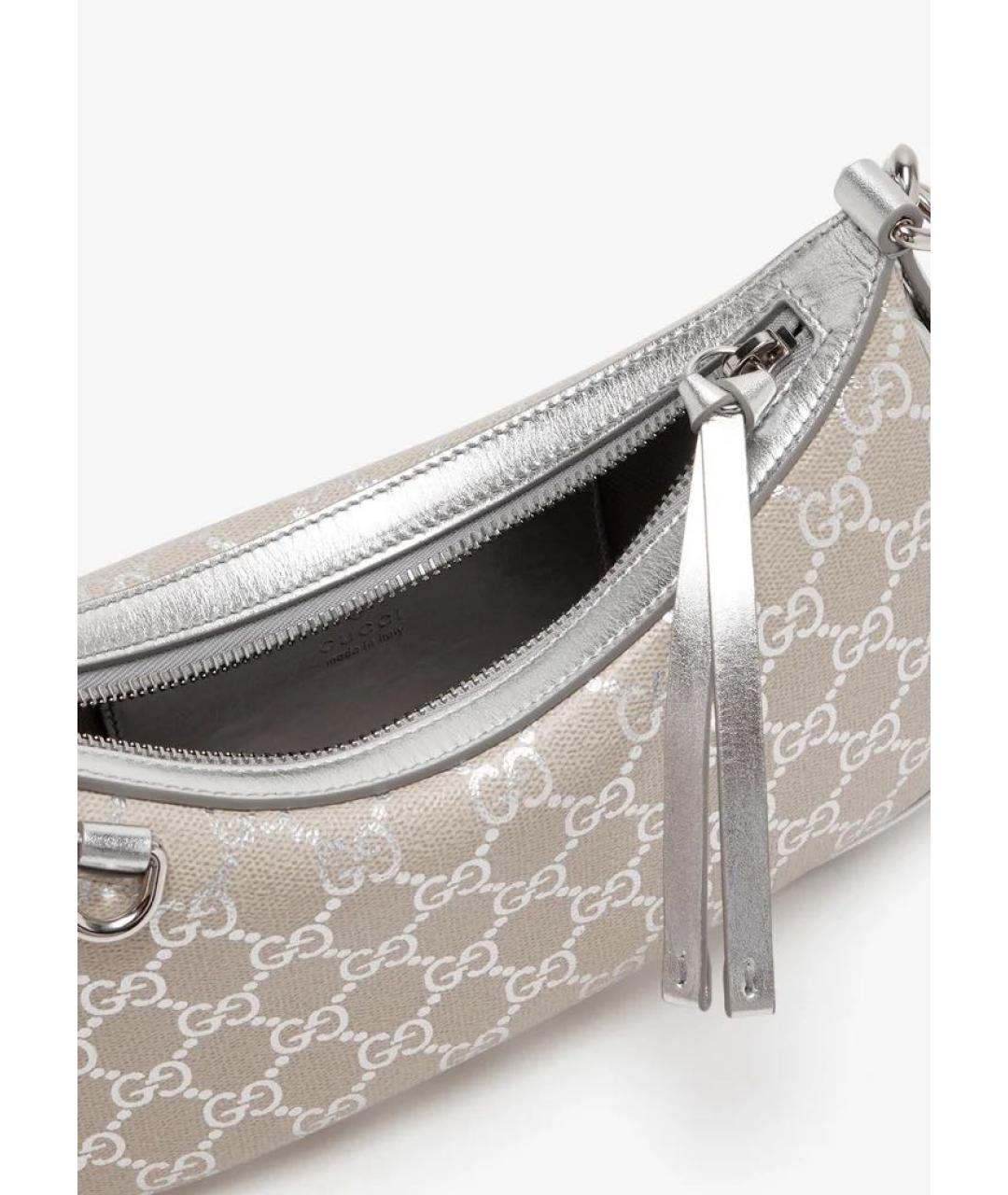 GUCCI Бежевая кожаная сумка с короткими ручками, фото 4