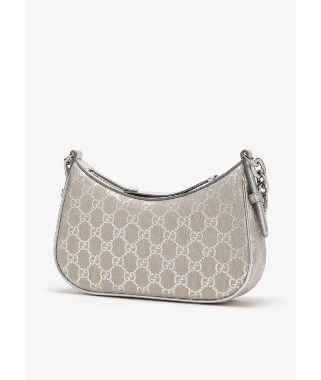 GUCCI Бежевая кожаная сумка с короткими ручками, фото 3