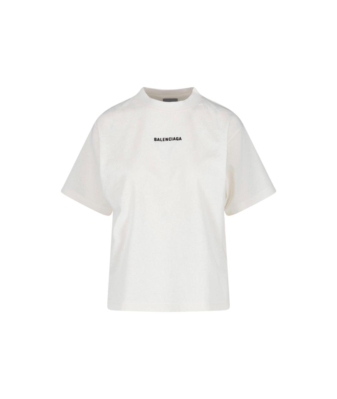 BALENCIAGA Белая хлопковая футболка, фото 1