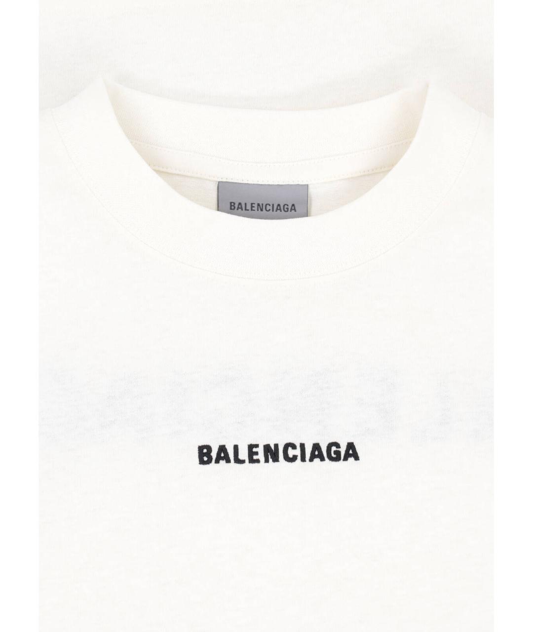 BALENCIAGA Белая хлопковая футболка, фото 3