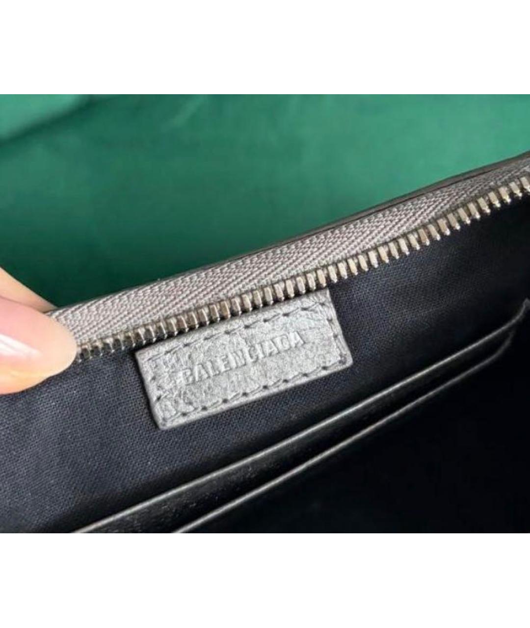 BALENCIAGA Серебряная кожаная сумка через плечо, фото 6