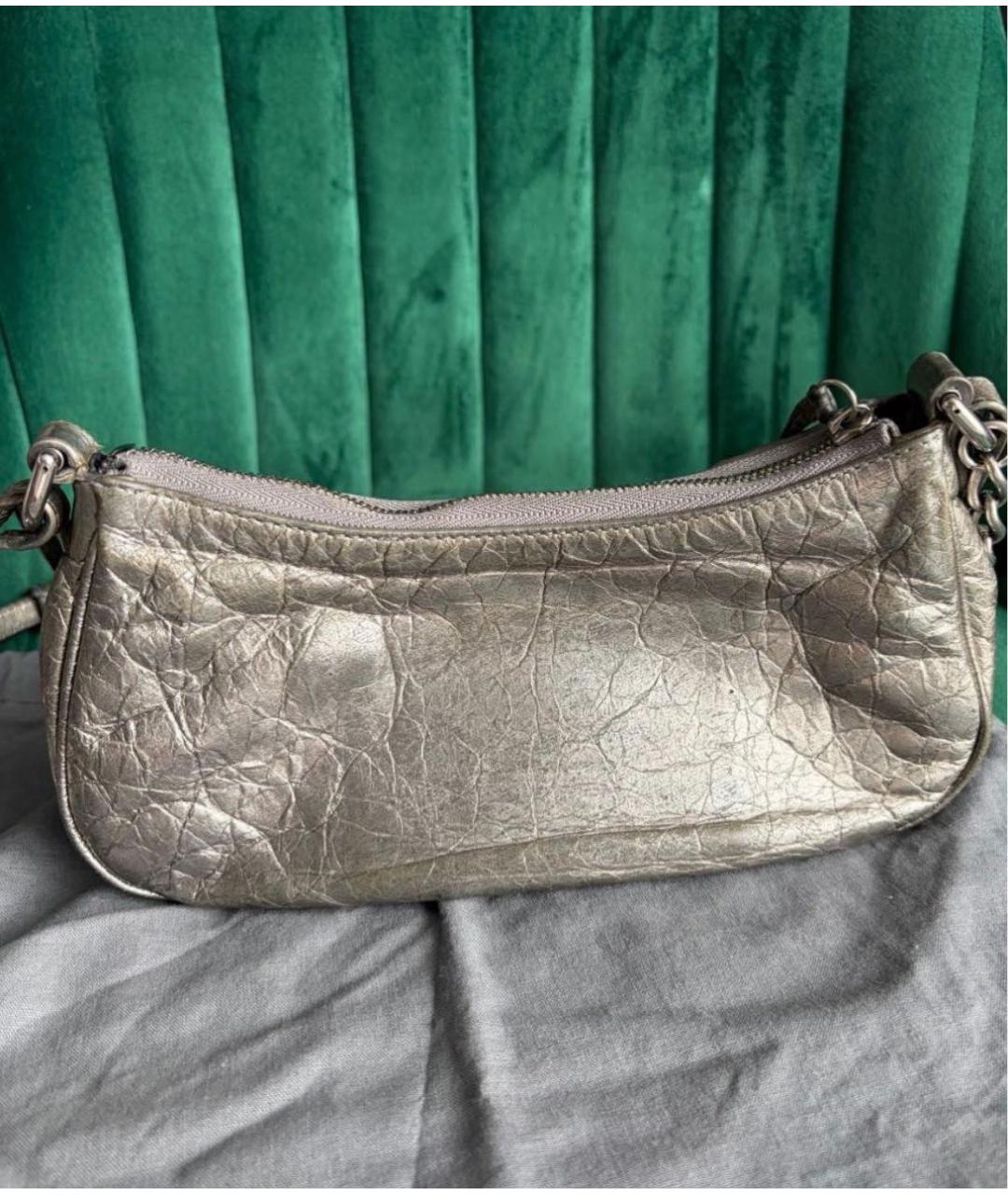 BALENCIAGA Серебряная кожаная сумка через плечо, фото 3