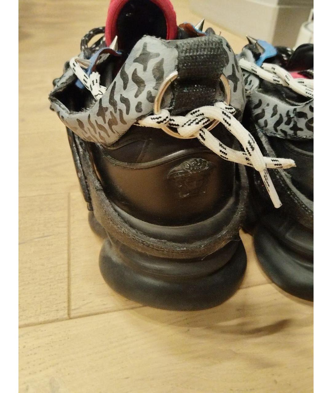 VERSACE Черные замшевые высокие кроссовки / кеды, фото 3