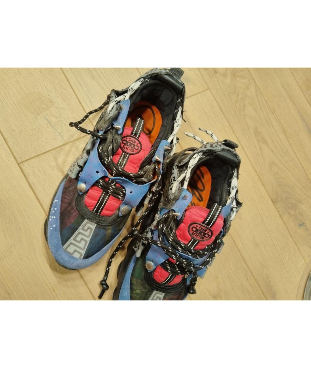 VERSACE Черные замшевые высокие кроссовки / кеды, фото 7