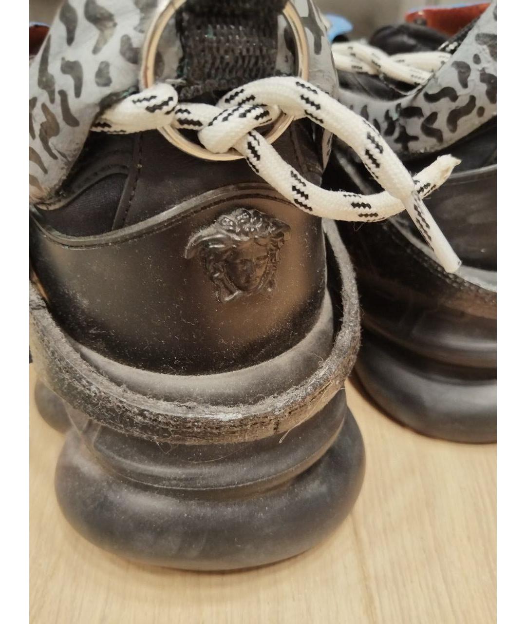 VERSACE Черные замшевые высокие кроссовки / кеды, фото 8