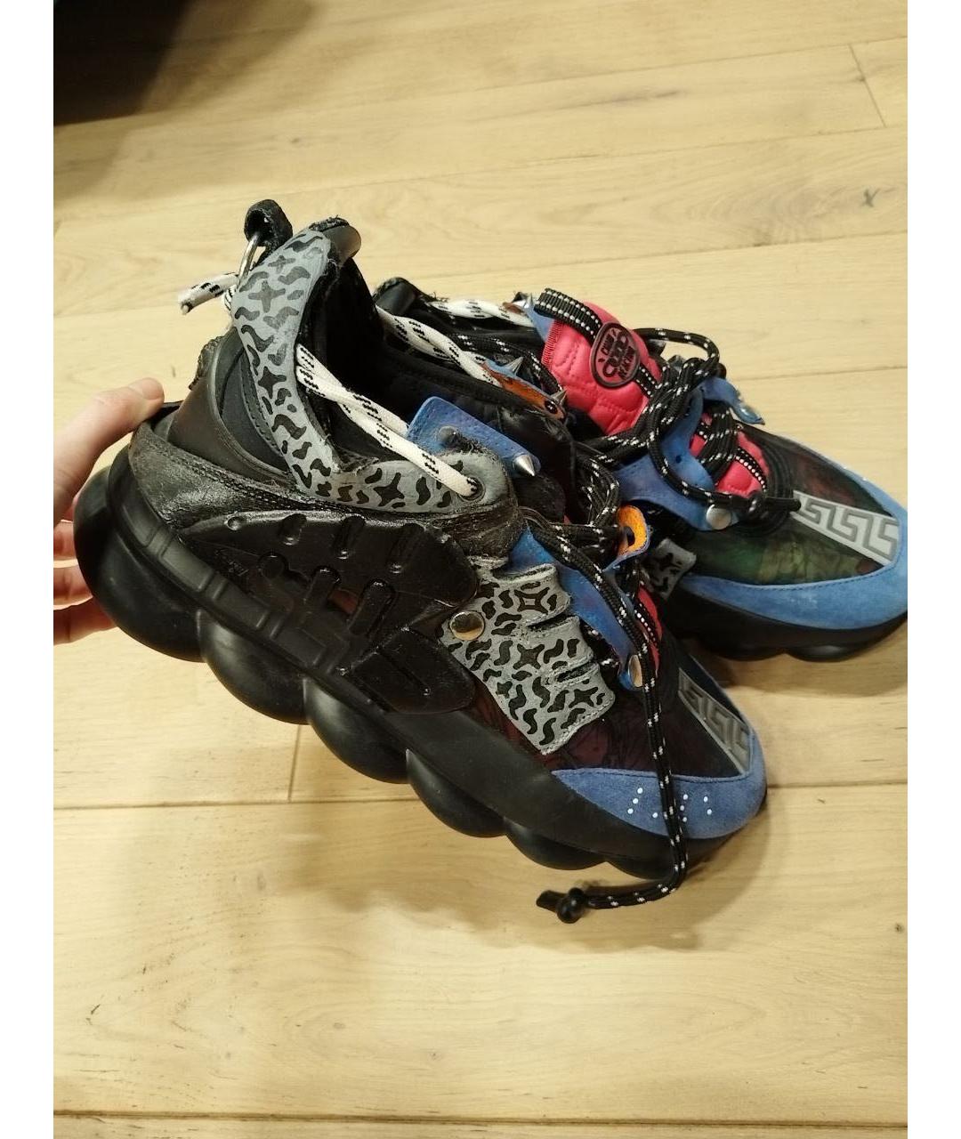 VERSACE Черные замшевые высокие кроссовки / кеды, фото 4