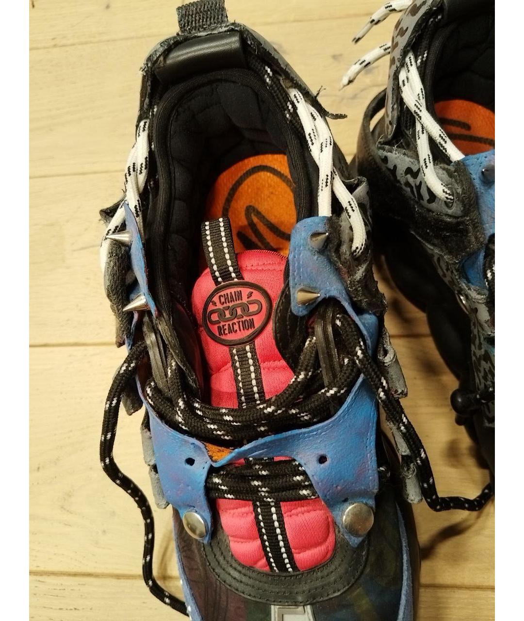 VERSACE Черные замшевые высокие кроссовки / кеды, фото 6