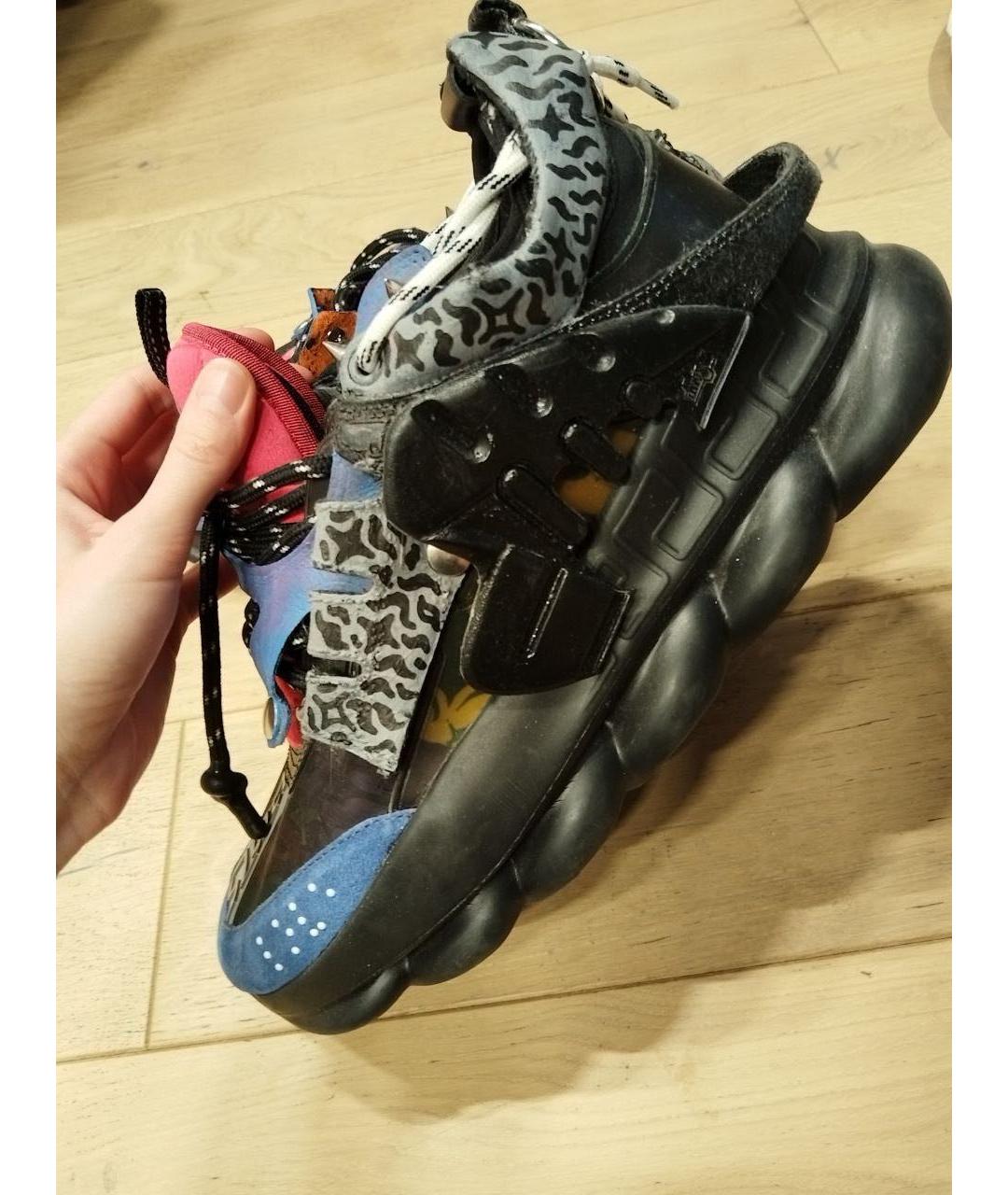 VERSACE Черные замшевые высокие кроссовки / кеды, фото 2