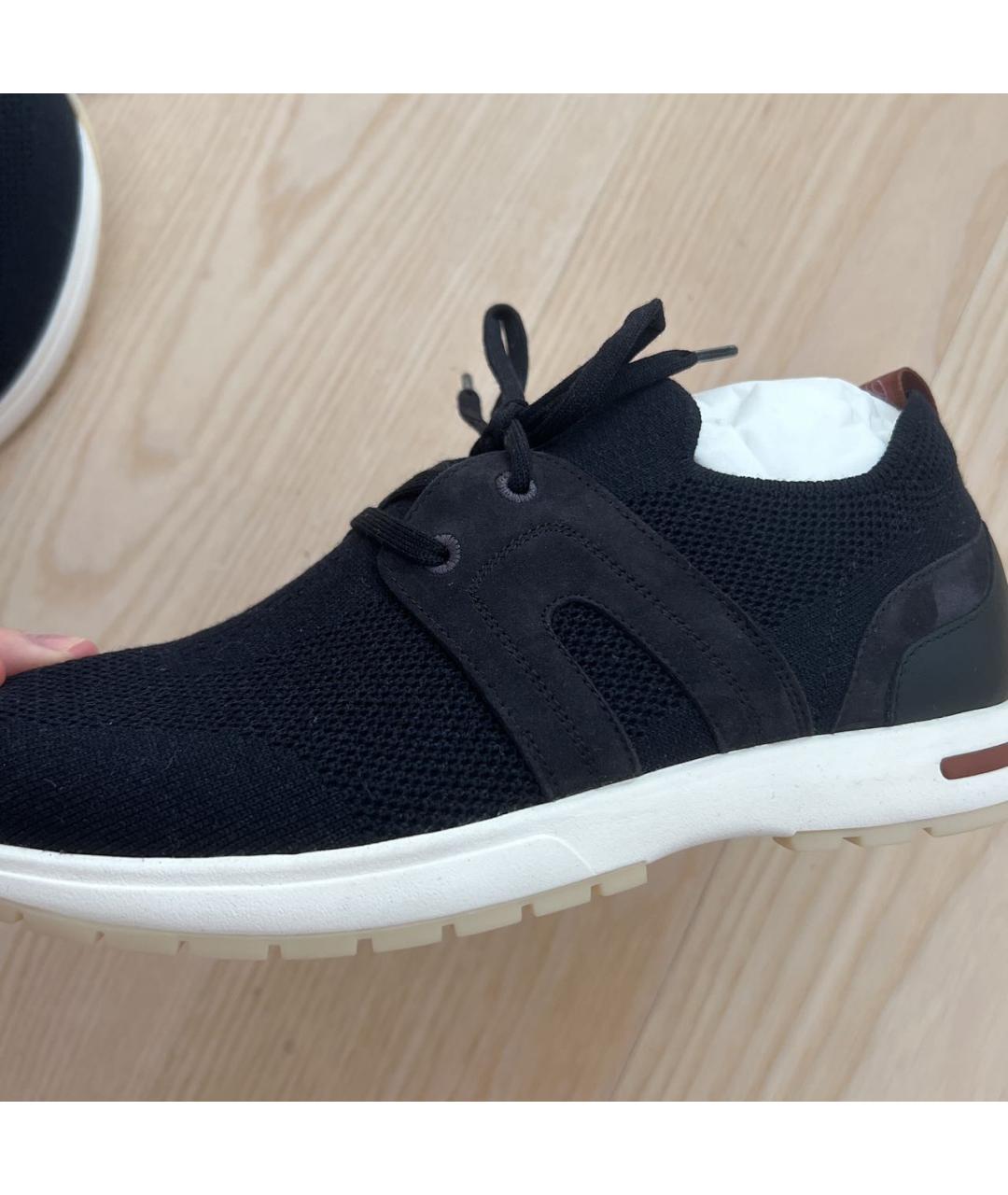 LORO PIANA Темно-синие текстильные кроссовки, фото 2