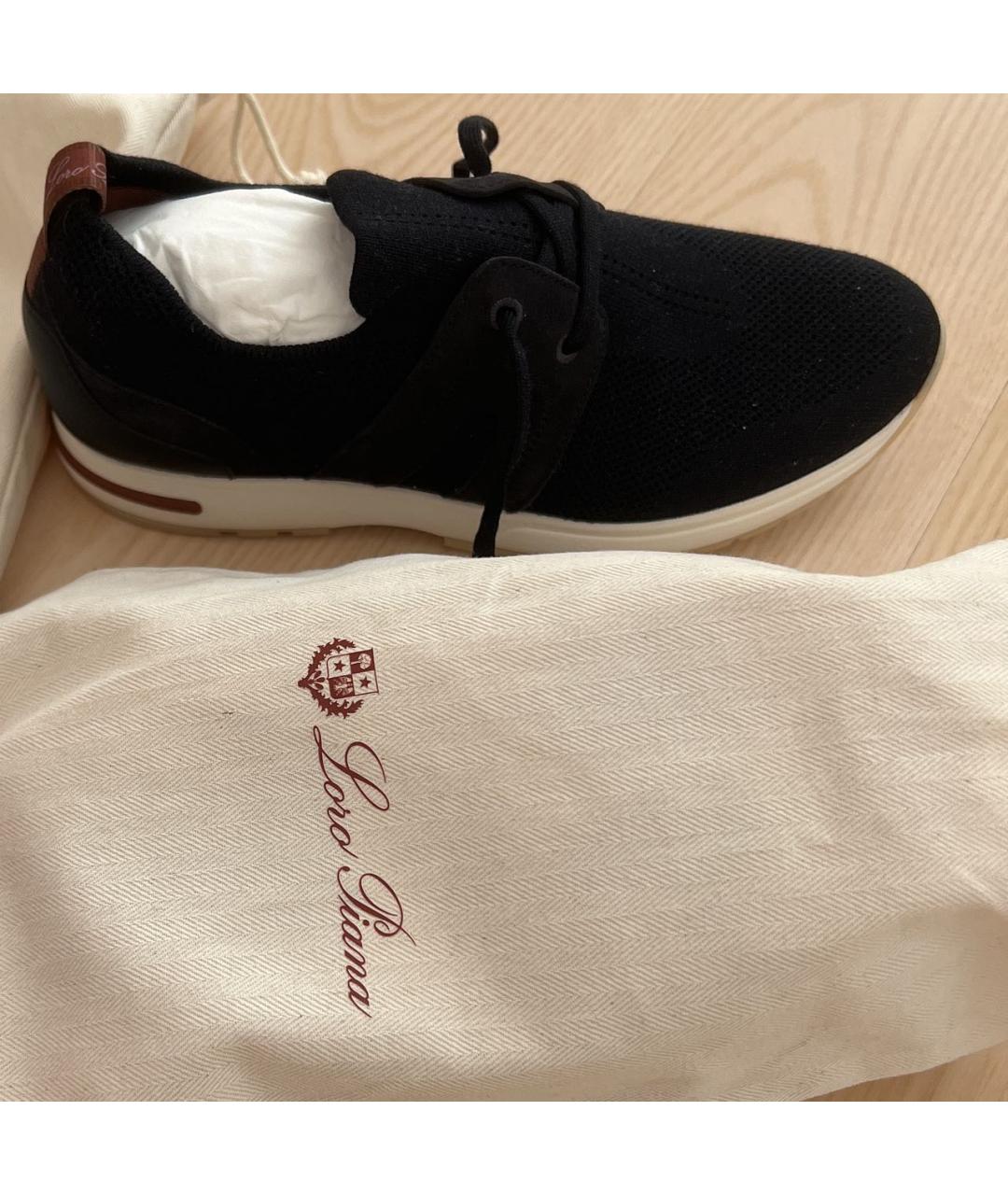 LORO PIANA Темно-синие текстильные кроссовки, фото 5