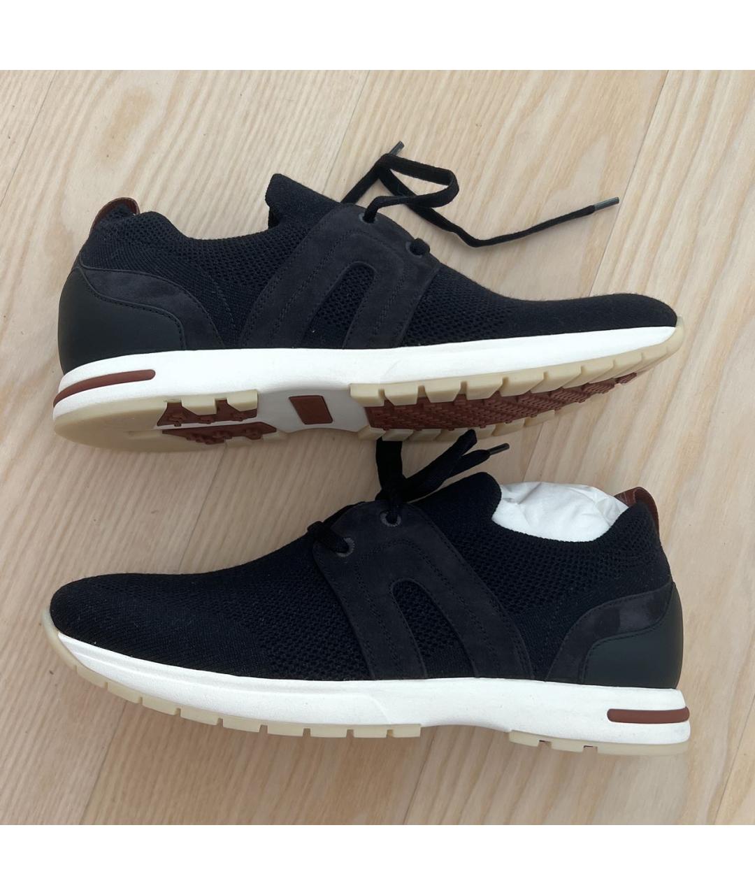 LORO PIANA Темно-синие текстильные кроссовки, фото 6