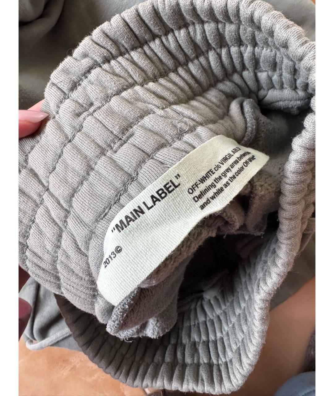 OFF-WHITE Хаки хлопковые брюки широкие, фото 3