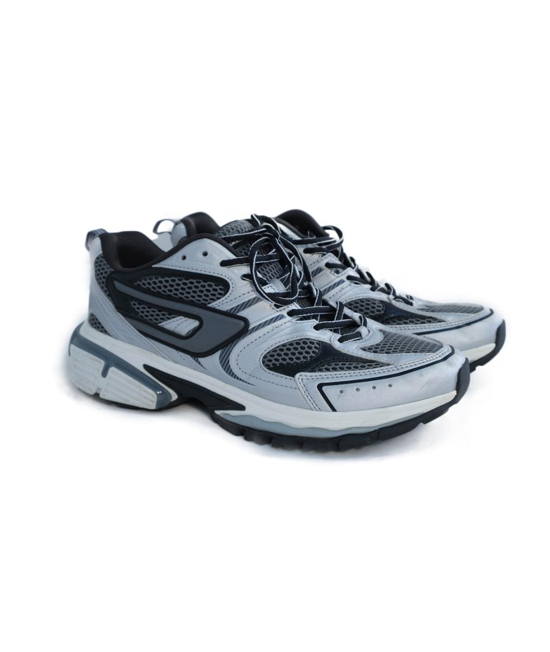 DIESEL Серебряные текстильные кроссовки, фото 2