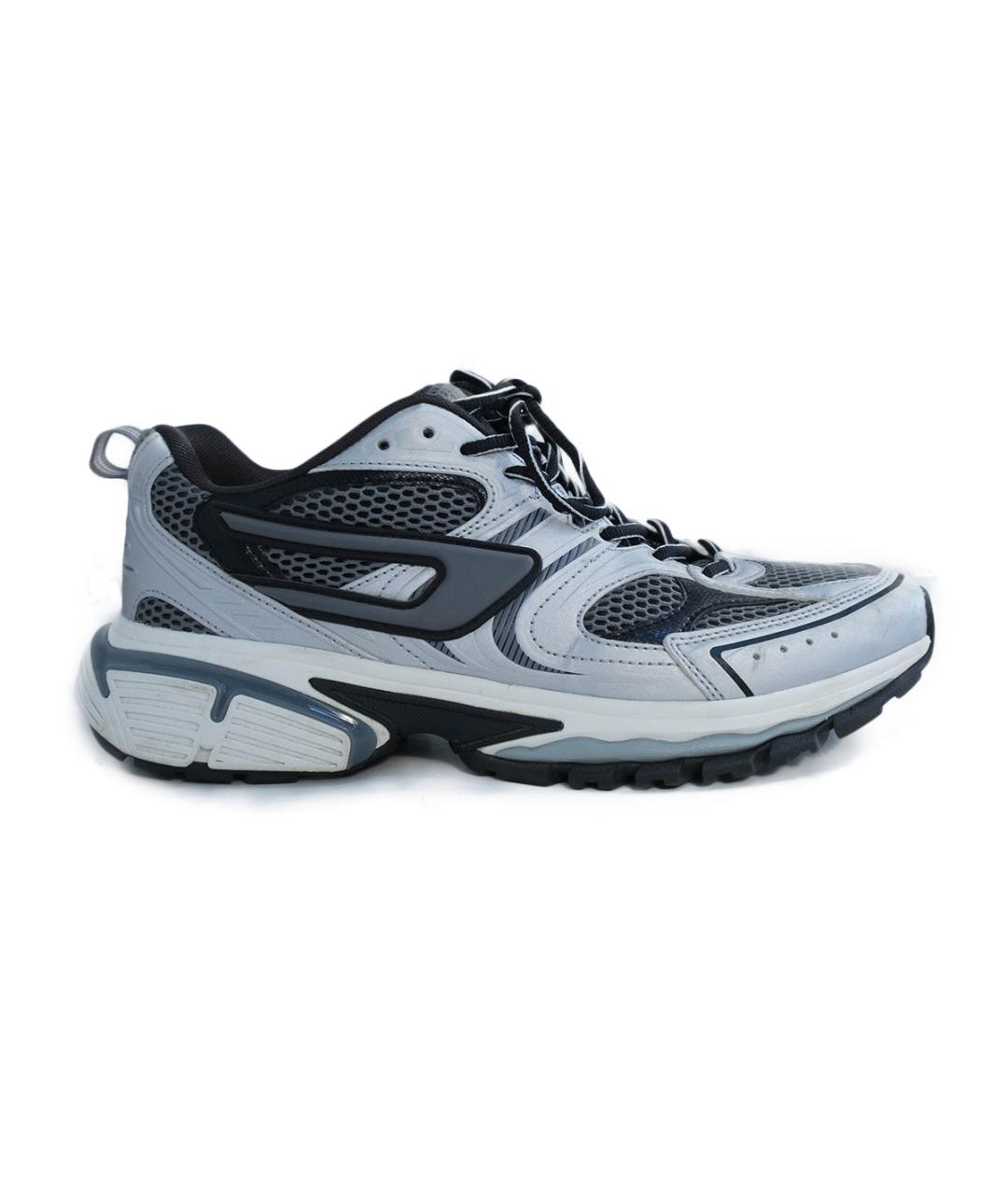 DIESEL Серебряные текстильные кроссовки, фото 6