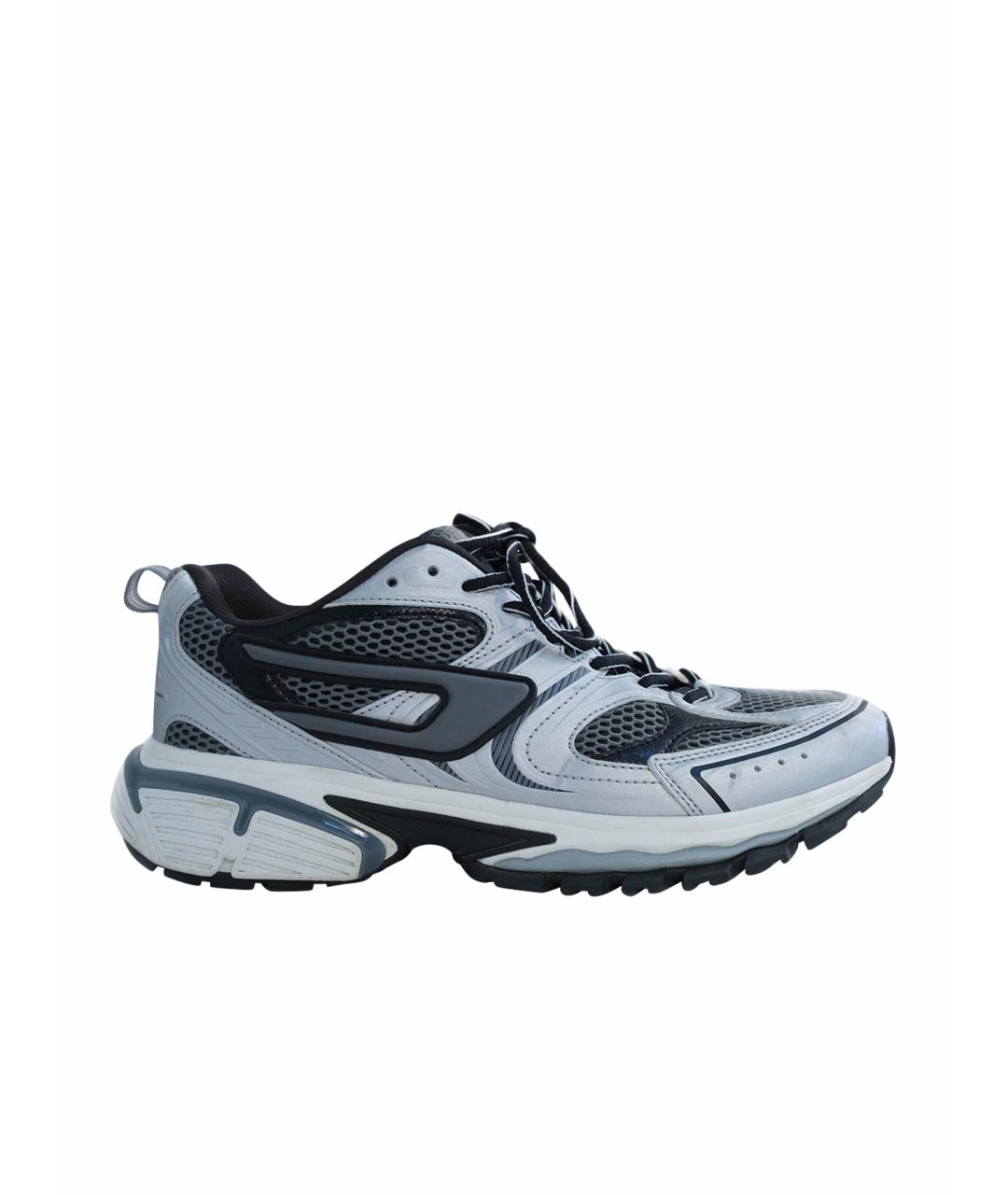 DIESEL Серебряные текстильные кроссовки, фото 1