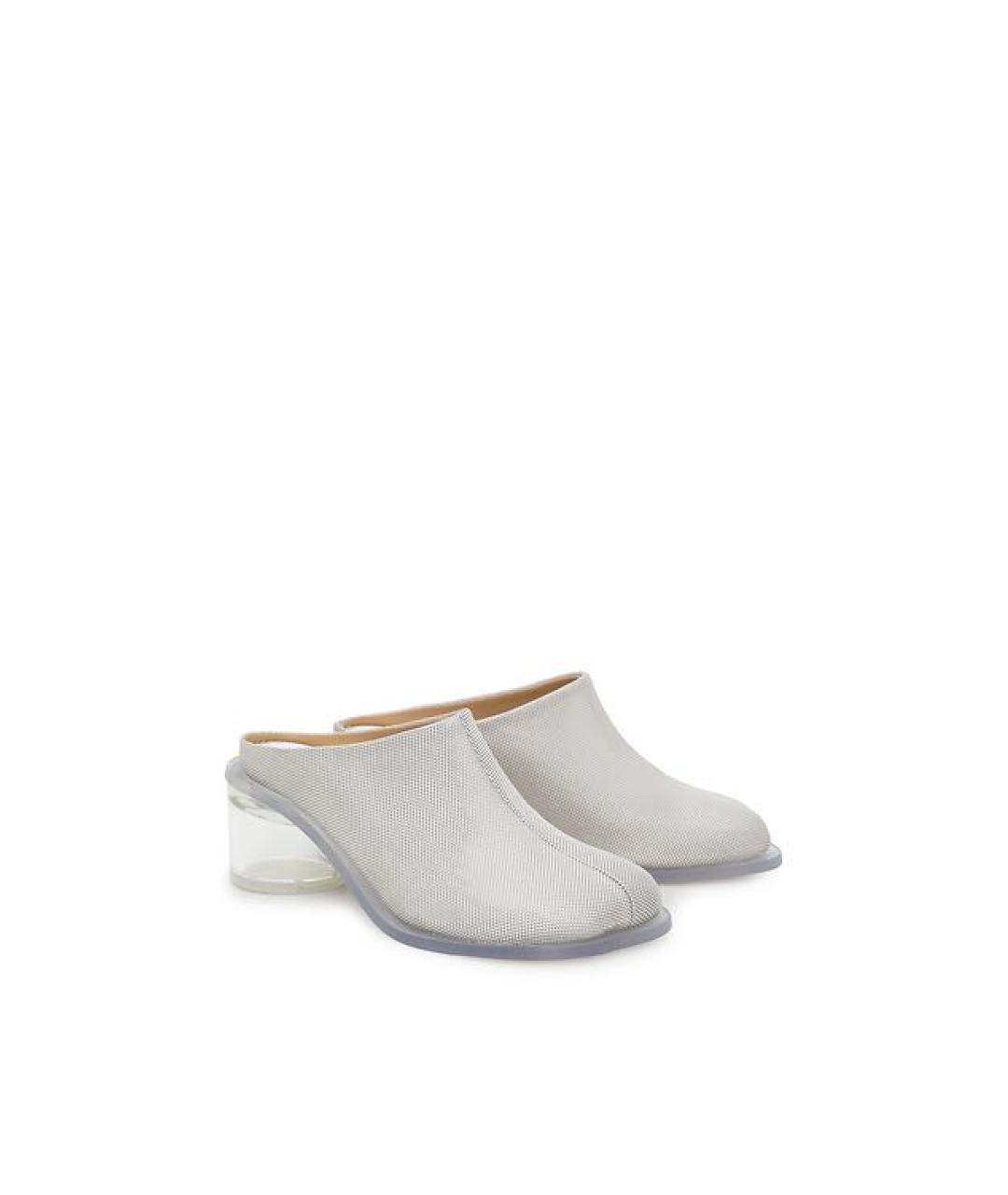 MM6 MAISON MARGIELA Белые текстильные сабо, фото 2