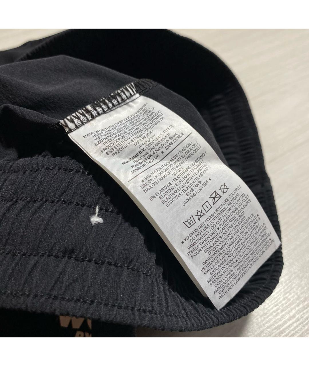 NIKE Черные полиамидовые брюки широкие, фото 8