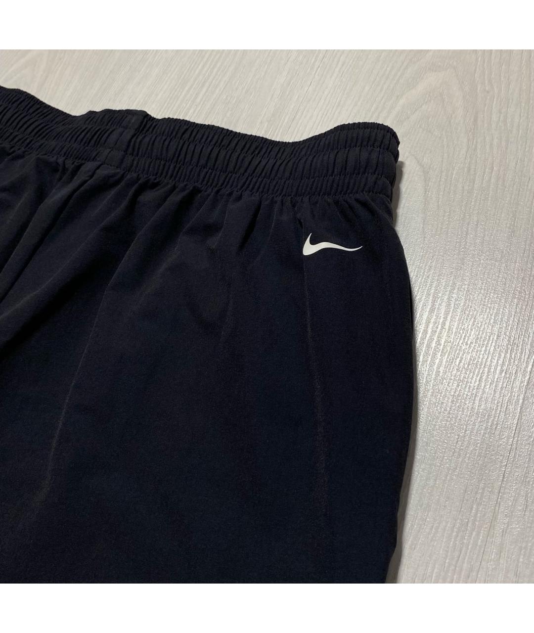 NIKE Черные полиамидовые брюки широкие, фото 6