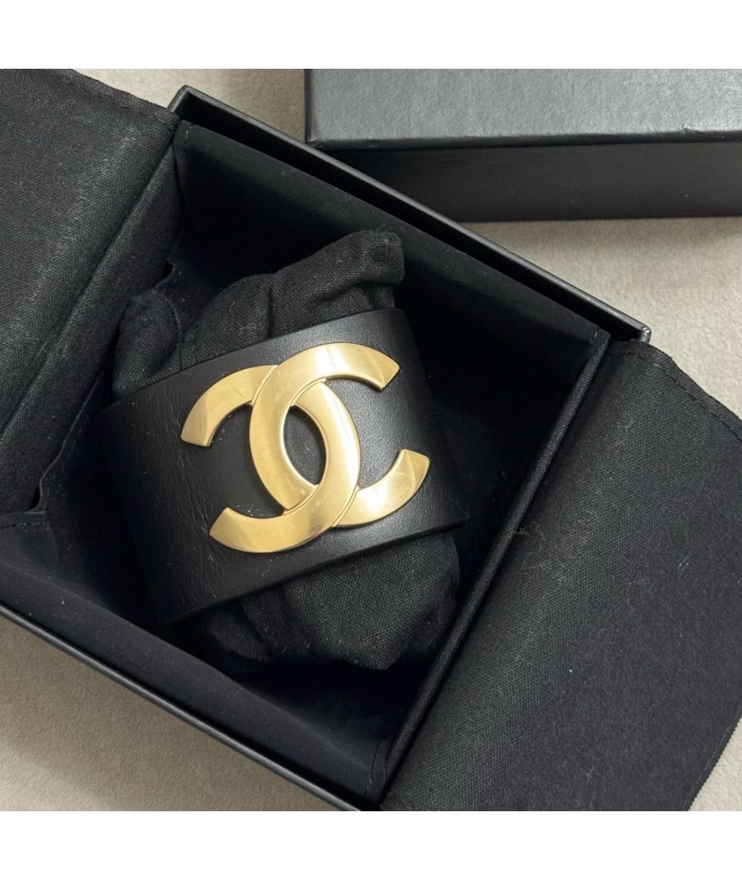 CHANEL Черный кожаный браслет, фото 6