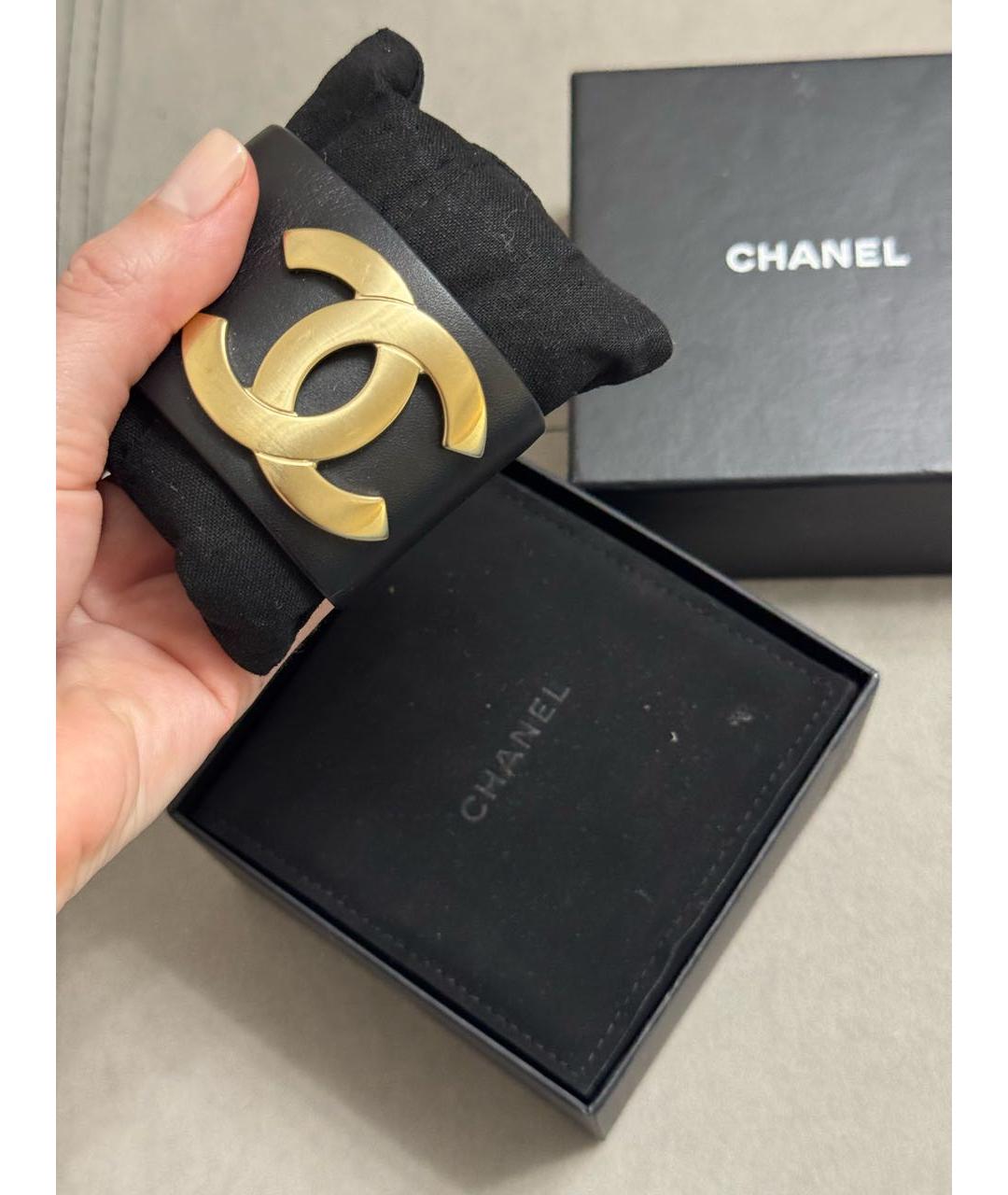 CHANEL Черный кожаный браслет, фото 3