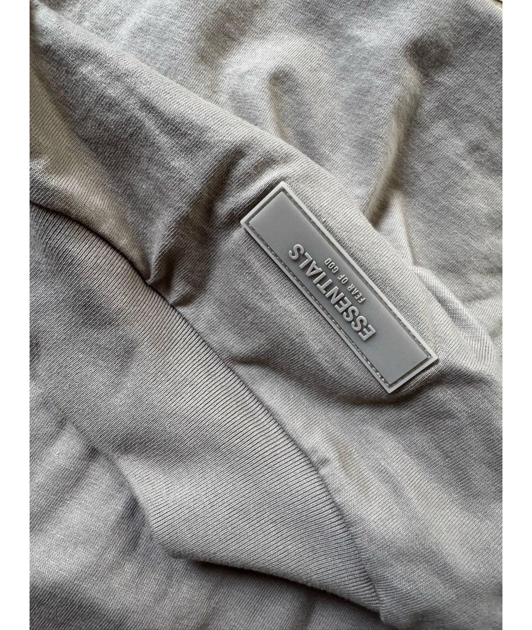 FEAR OF GOD ESSENTIALS Бежевая хлопковая футболка, фото 4