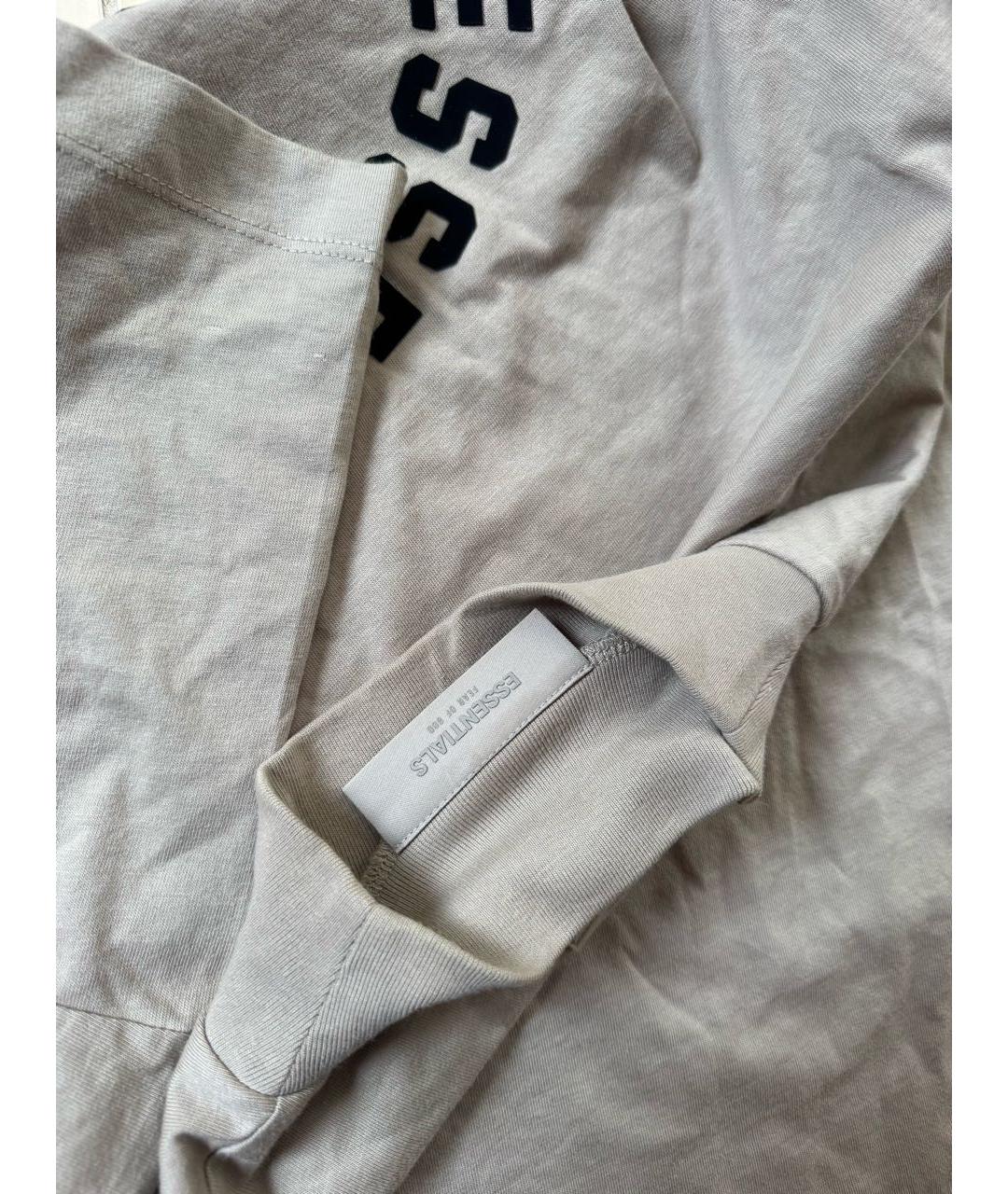 FEAR OF GOD ESSENTIALS Бежевая хлопковая футболка, фото 3