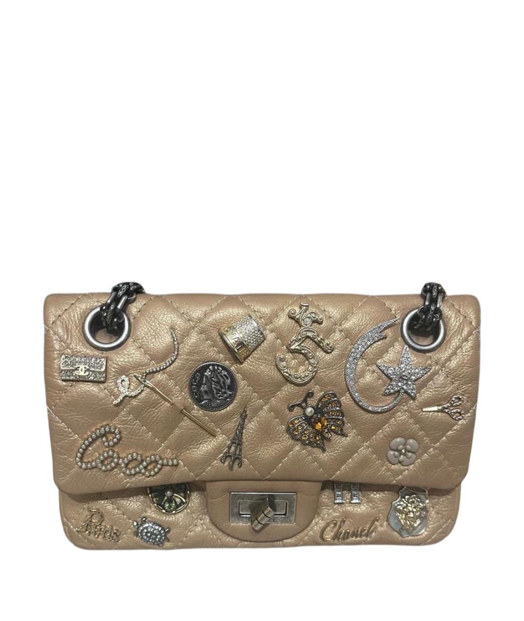 CHANEL Бежевая кожаная сумка через плечо, фото 1