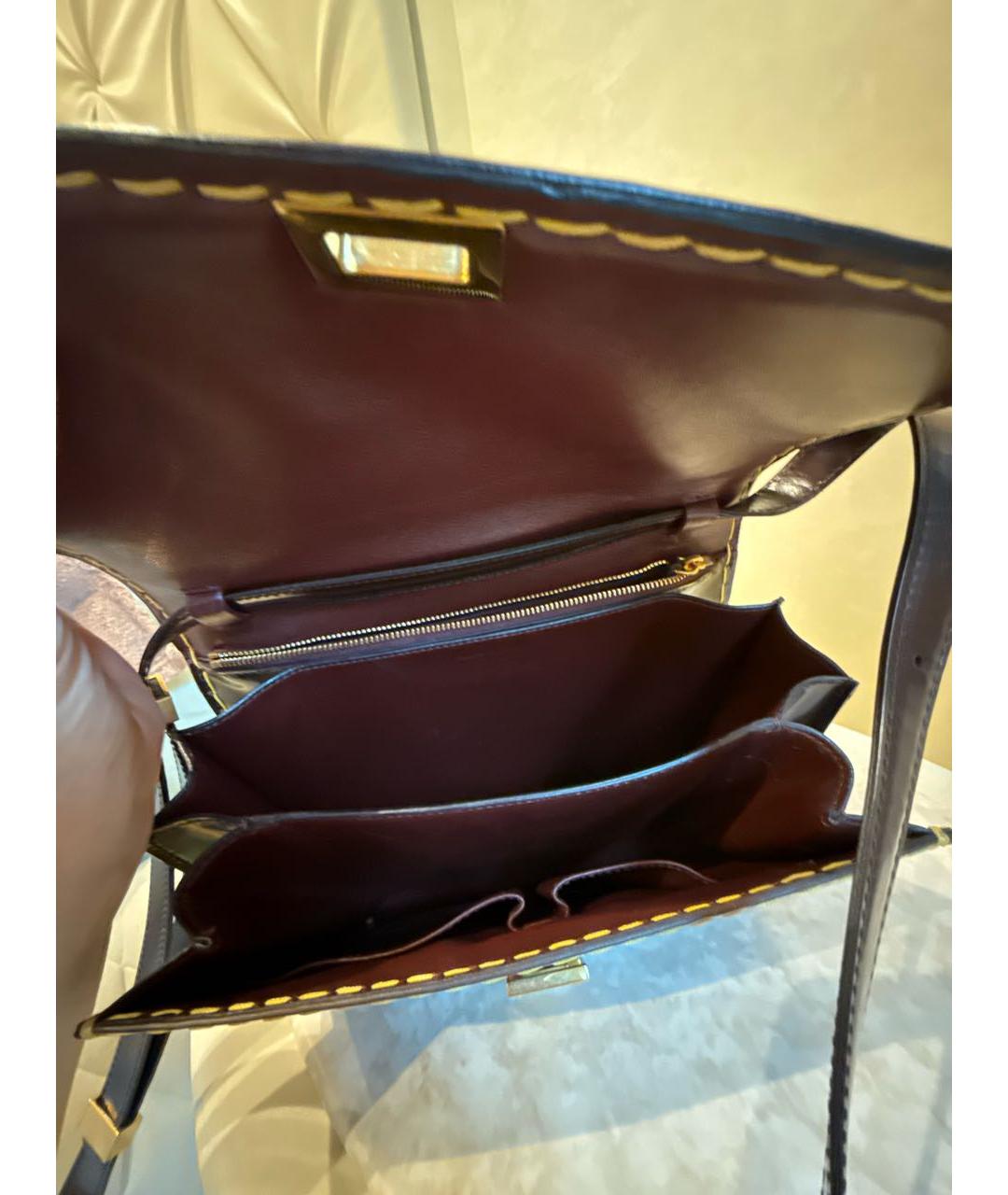 CELINE Бордовая сумка через плечо из лакированной кожи, фото 5
