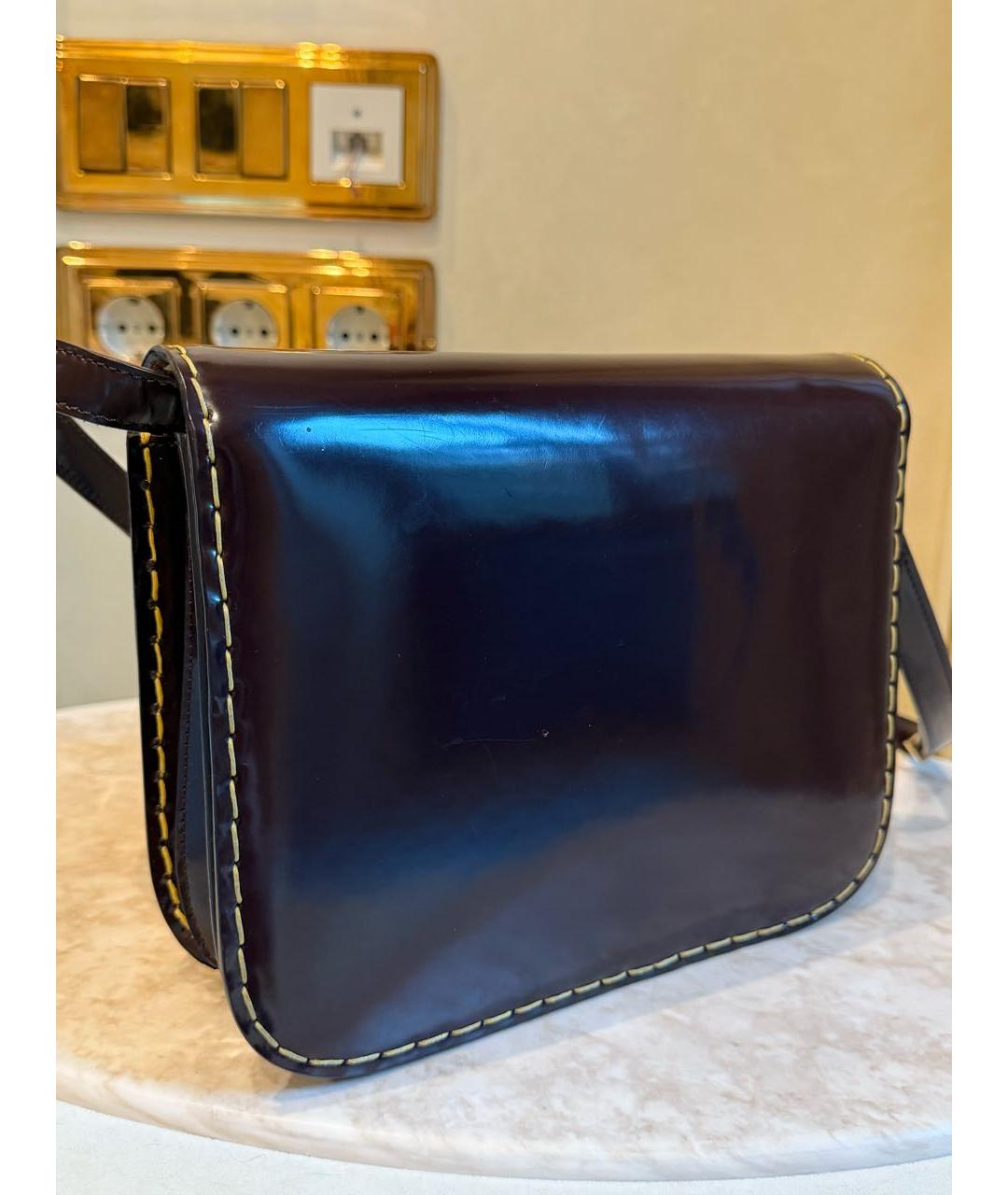 CELINE Бордовая сумка через плечо из лакированной кожи, фото 3