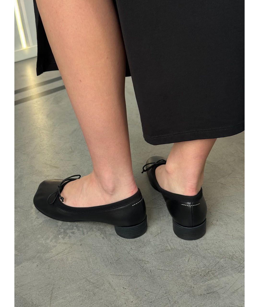 MM6 MAISON MARGIELA Черные кожаные балетки, фото 5