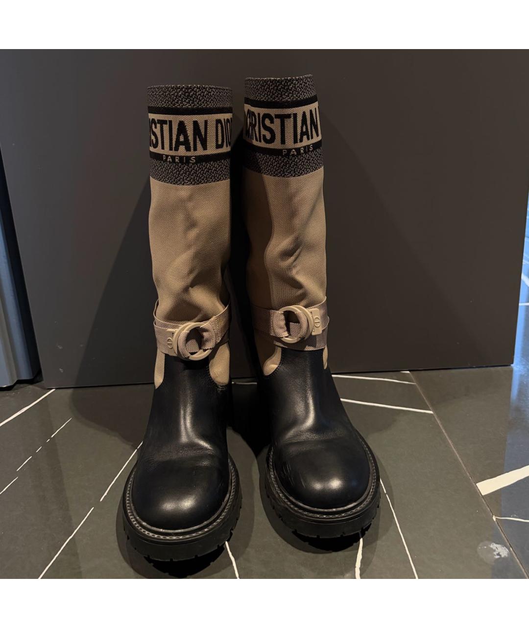 BABY DIOR Бежевые кожаные сапоги, фото 2