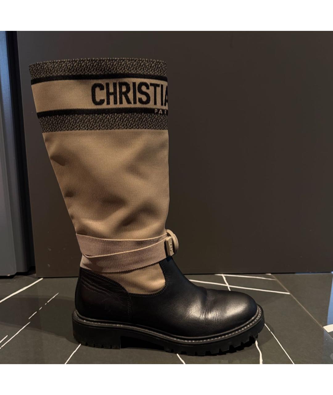 BABY DIOR Бежевые кожаные сапоги, фото 6