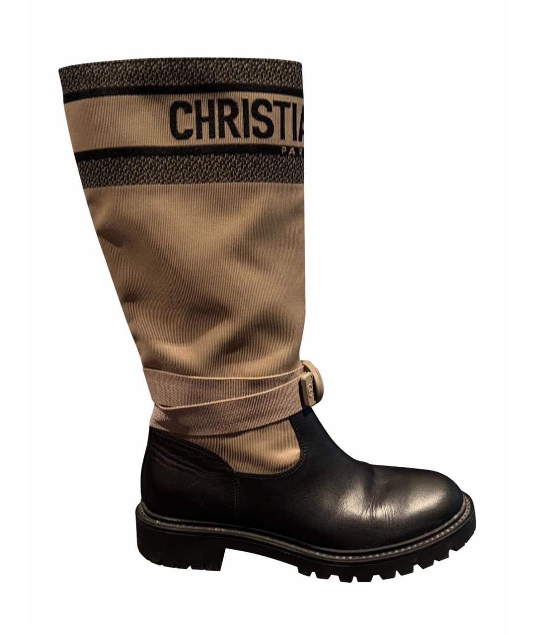 BABY DIOR Бежевые кожаные сапоги, фото 1