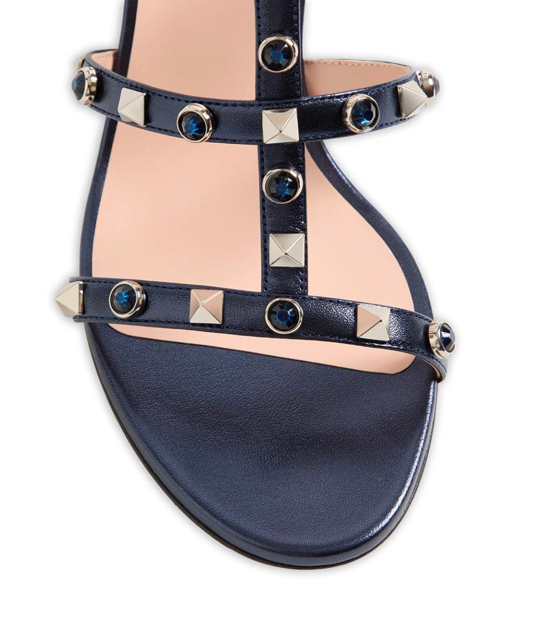 VALENTINO Синие кожаные мюли, фото 6