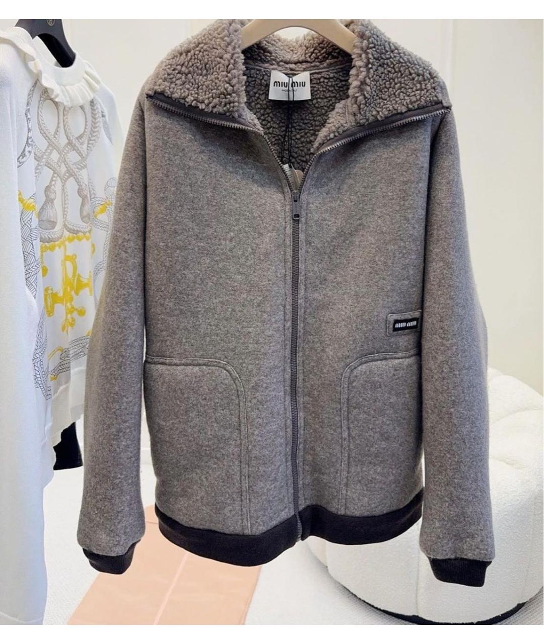 MIU MIU Серая шерстяная куртка, фото 4