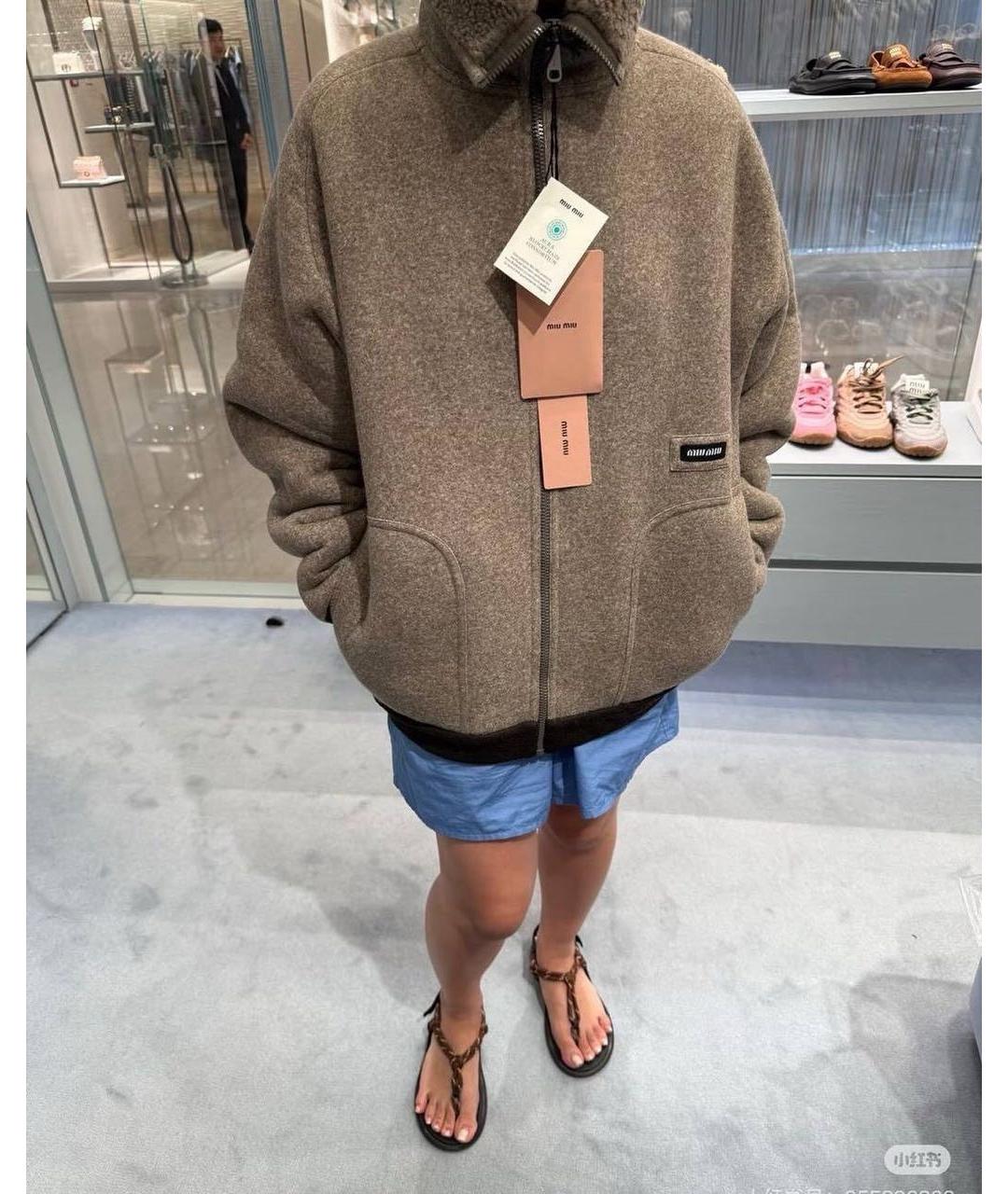 MIU MIU Серая шерстяная куртка, фото 2