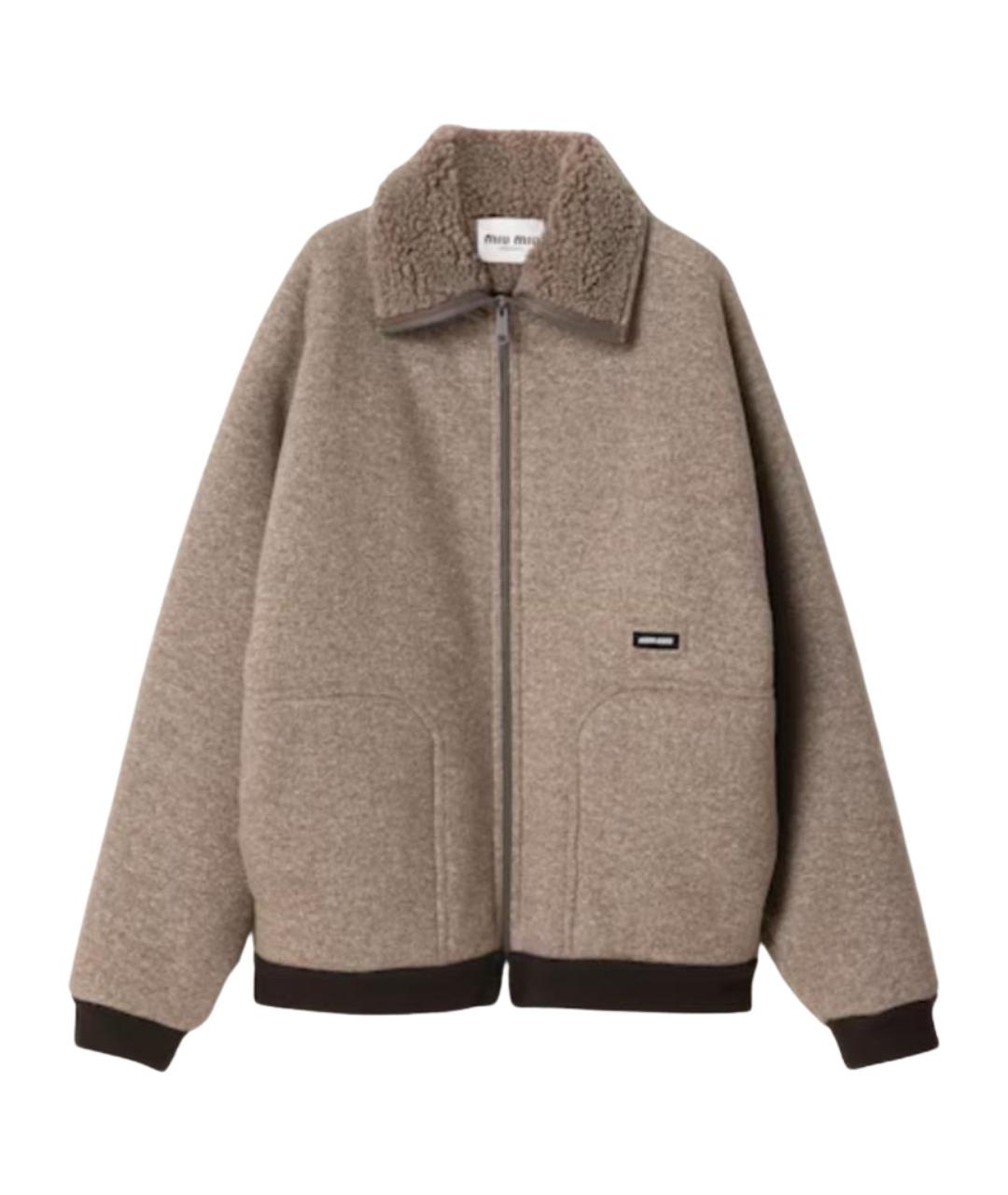 MIU MIU Серая шерстяная куртка, фото 1