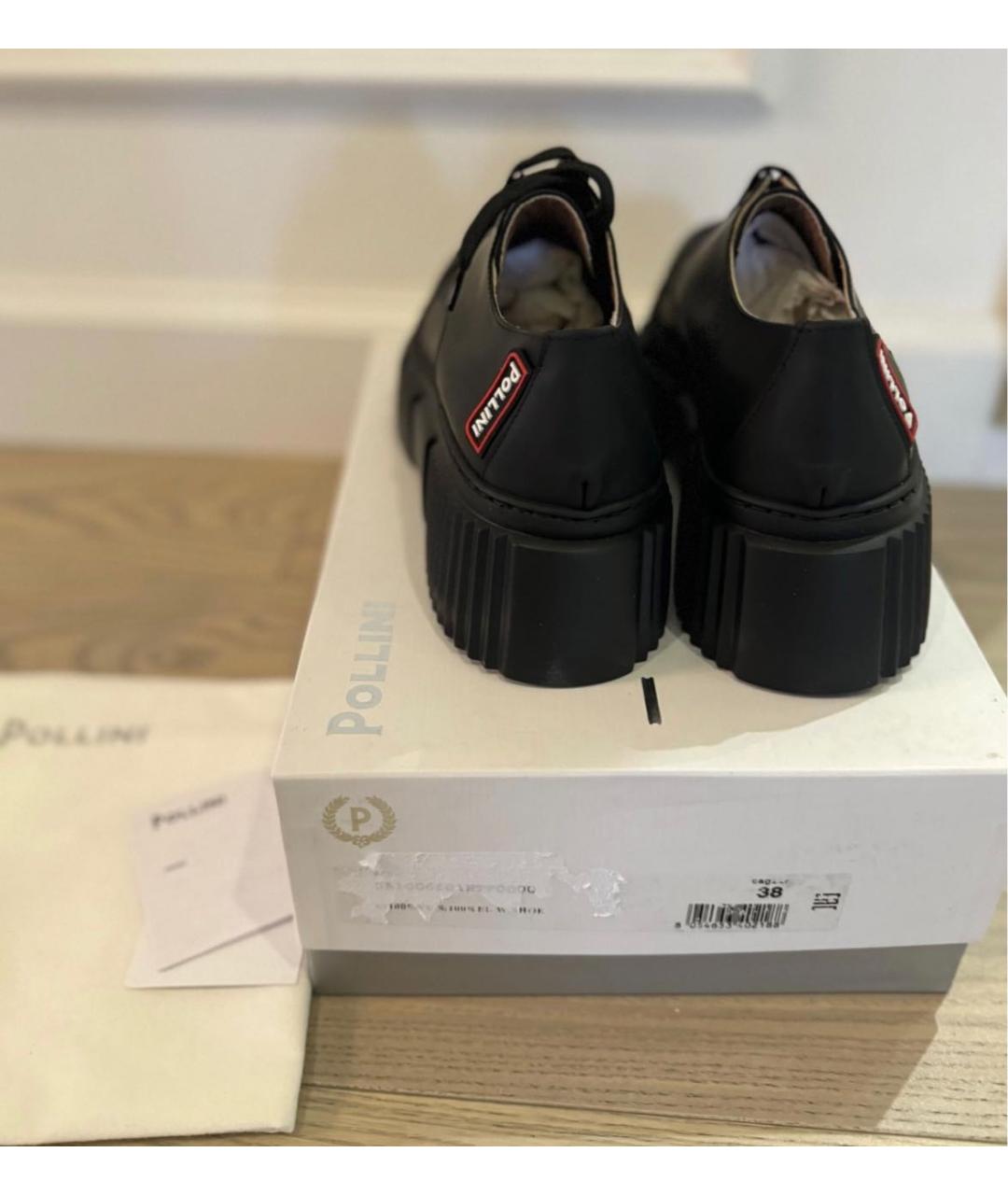 POLLINI Черные кожаные ботинки, фото 4