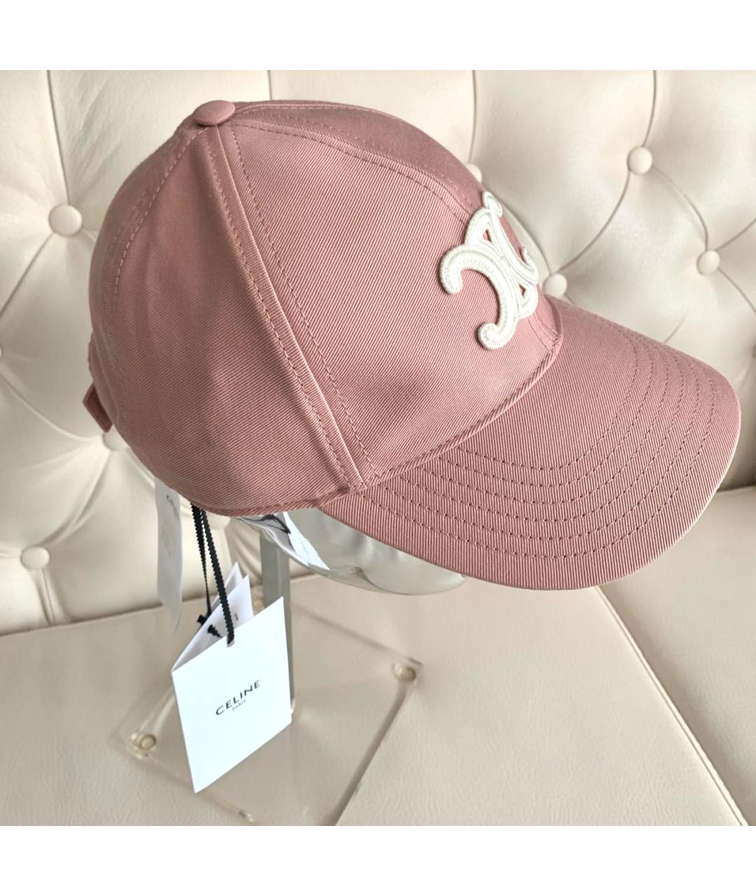CELINE Розовая хлопковая кепка, фото 2