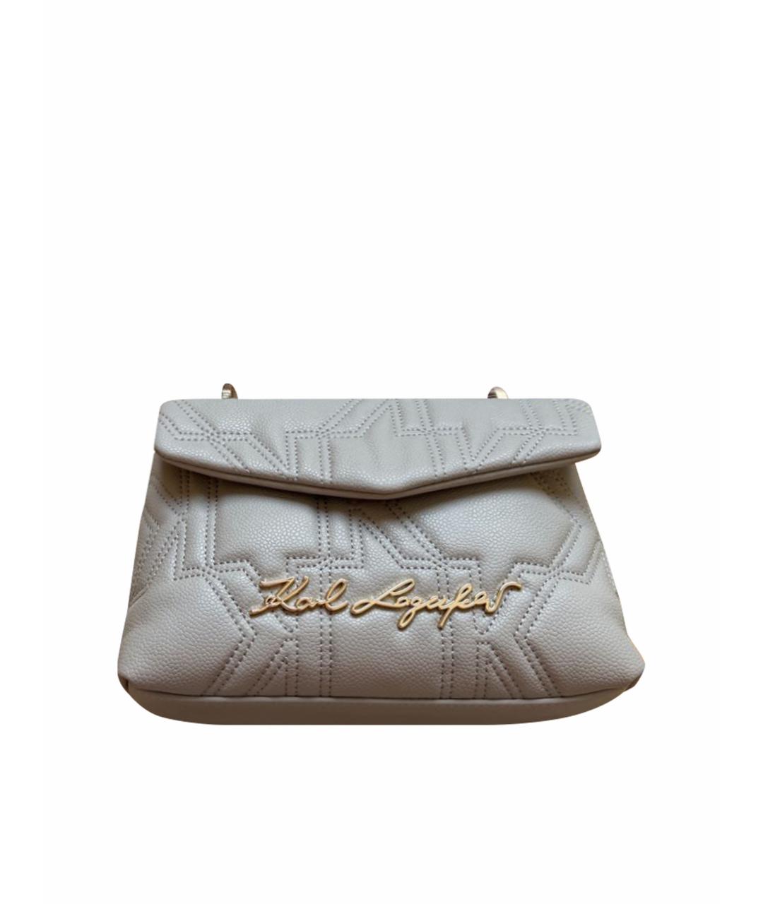 KARL LAGERFELD Серая кожаная сумка через плечо, фото 1