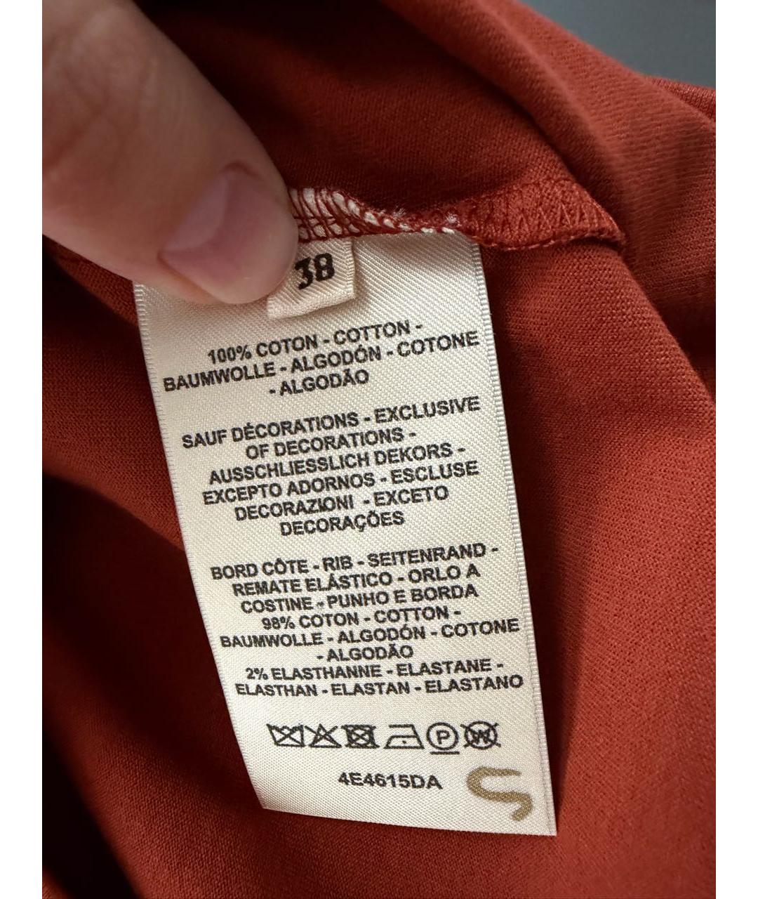 HERMES Красная хлопковая футболка, фото 4