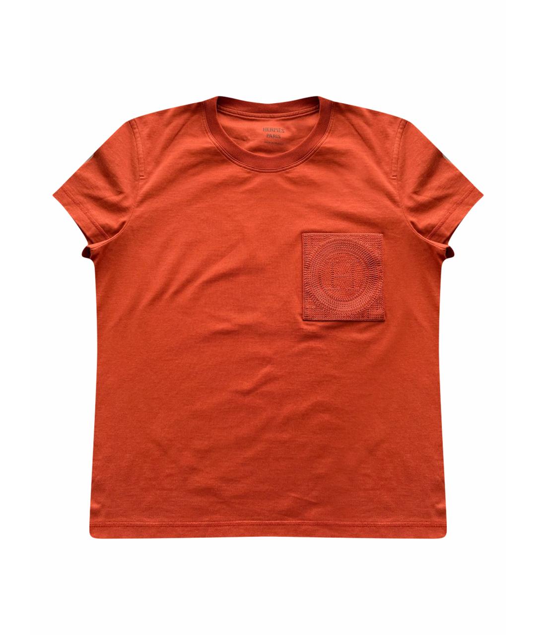HERMES Красная хлопковая футболка, фото 1