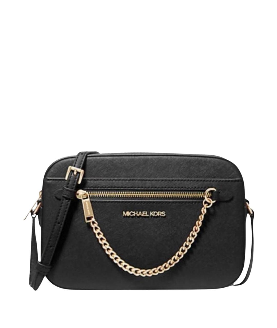 MICHAEL MICHAEL KORS Черная кожаная сумка через плечо, фото 1