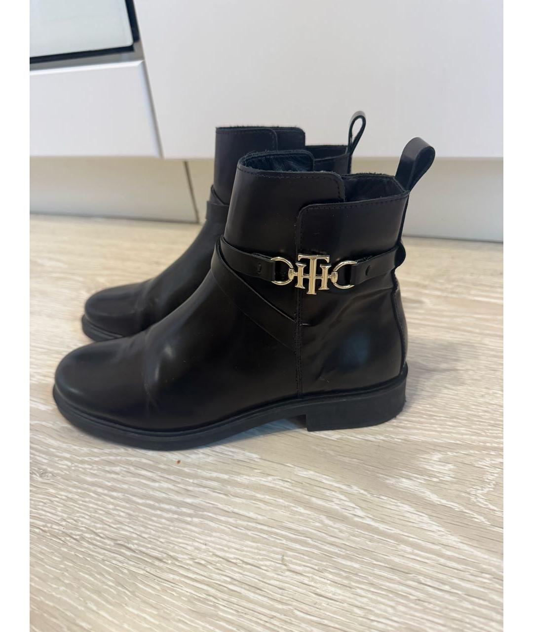TOMMY HILFIGER Черные кожаные ботильоны, фото 5
