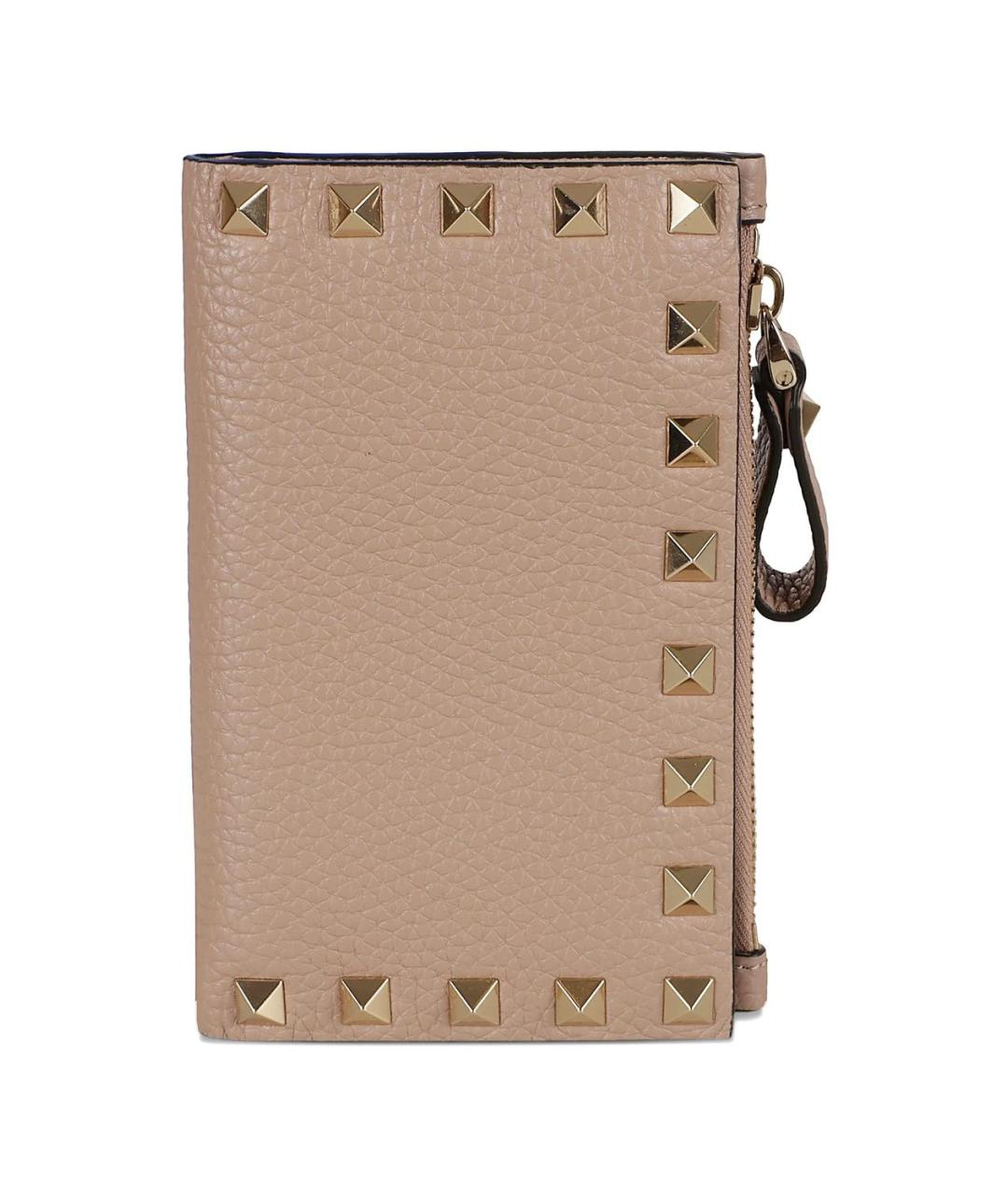VALENTINO Бежевый кожаный кардхолдер, фото 4