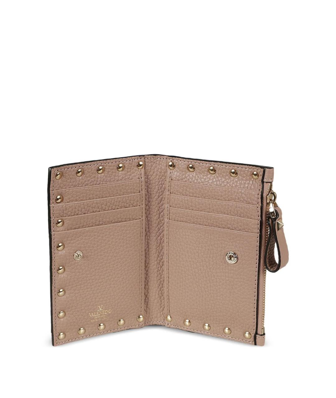 VALENTINO Бежевый кожаный кардхолдер, фото 5