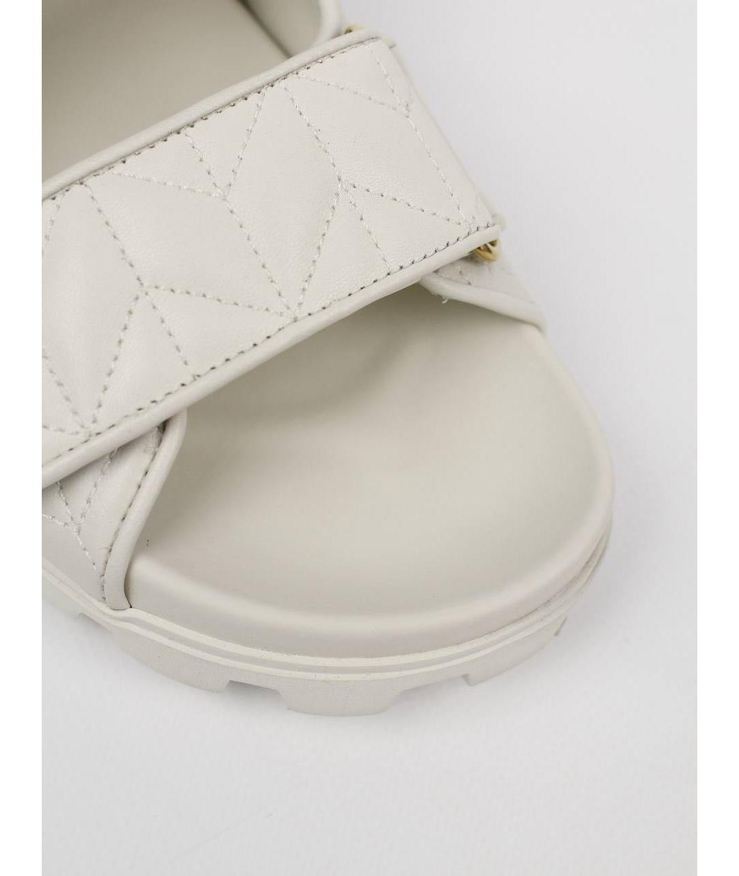 MIU MIU Белые кожаные сандалии, фото 4