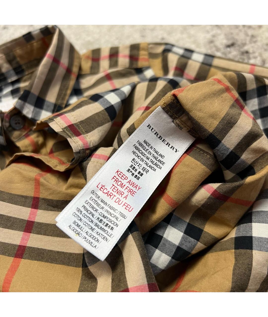 BURBERRY Хлопковая детская рубашка, фото 4